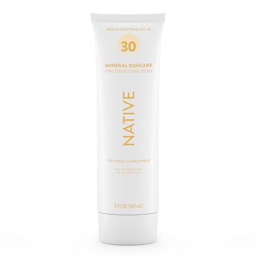 native sunscreen spf 30, zinc oxide dermatologist tested suita...