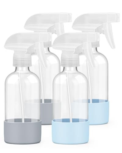 worldgsb 4 pack glass spray bottles 8 oz, empty refillable con...