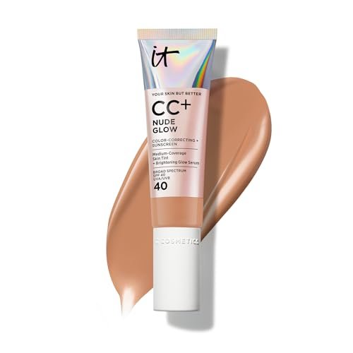 it cosmetics cc+ nude glow medium coverage foundation with s...
