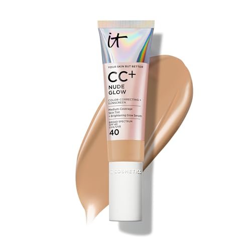 it cosmetics cc+ nude glow medium coverage foundation with s...