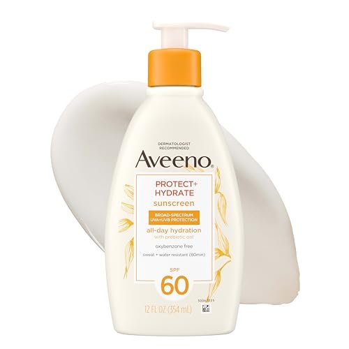 aveeno protect + hydrate sunscreen lotion for body & face with...