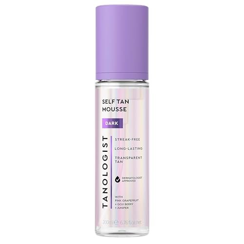 tanologist dark self tan mousse, clear self tanning mousse, st...