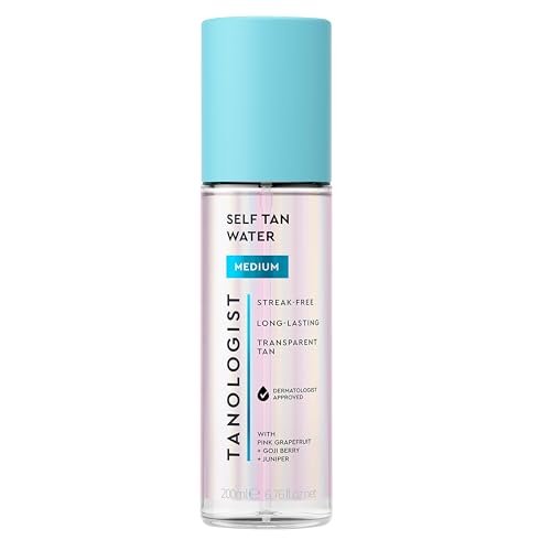 tanologist medium self tan water, clear self tanning water, st...