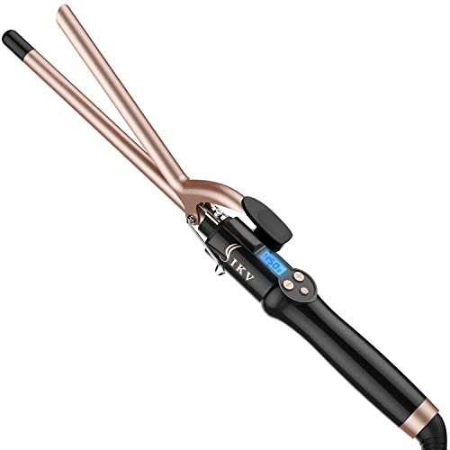 small curling iron, 1/2 inch long barrel for short hair, ceram...