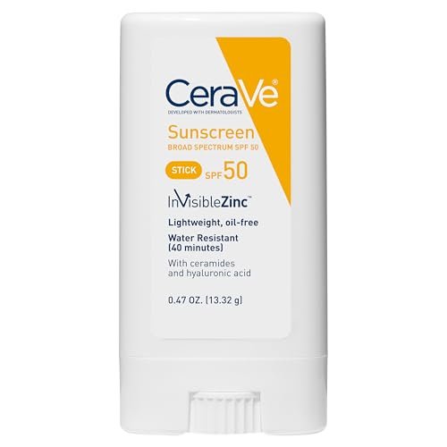 cerave mineral sunscreen stick spf 50, broad spectrum spf + hy...