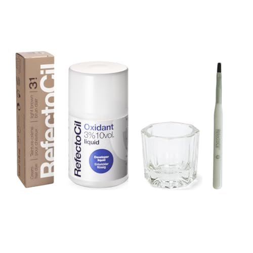 refectocil light brown hair tinting kit includes cream hair dy...