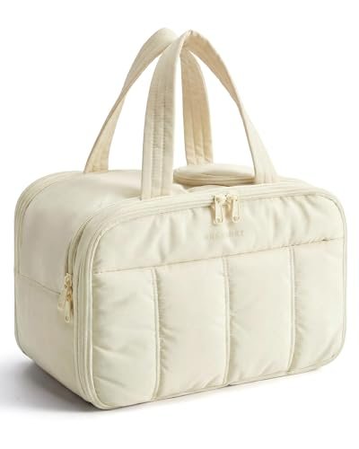bagsmart travel toiletry bag, puffy large toiletry bag for wom...