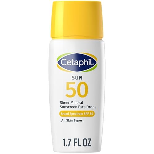 cetaphil sheer mineral liquid sunscreen for face, 100% mineral...