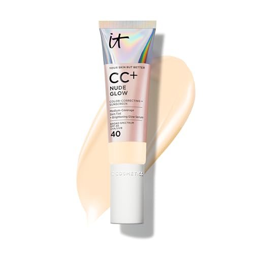it cosmetics cc+ nude glow medium coverage foundation with s...