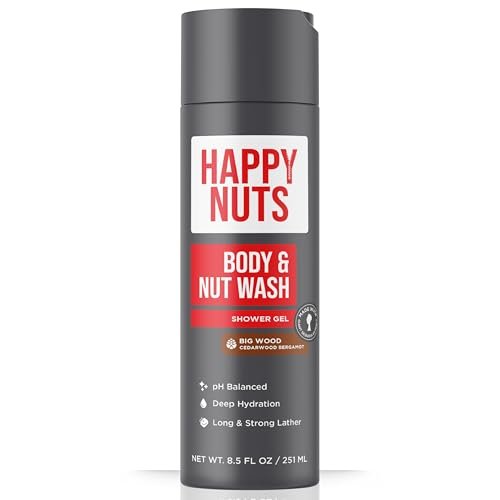 happy nuts big wood body and nut wash moisturizing men's sho...