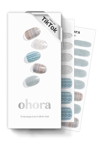 ohora semi cured gel nail strips blue & gray, works with any...