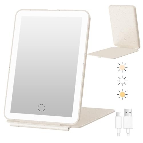 funtouch rechargeable travel makeup mirror with 72 led lights,...