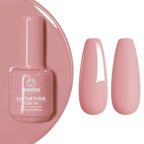 beetles pink gel polish dusty mauve 15ml/0.51fl oz, nude pin...