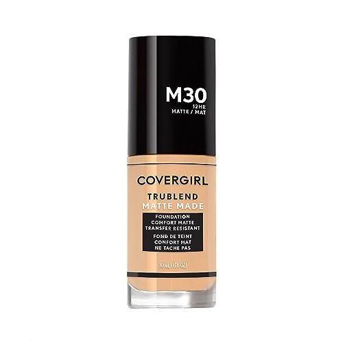 covergirl trublend matte made liquid foundation, honey