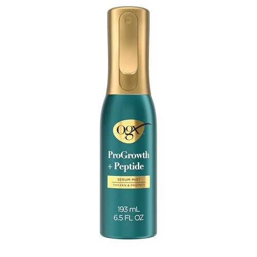 ogx progrowth + peptide serum mist, heat protectant spray inst...