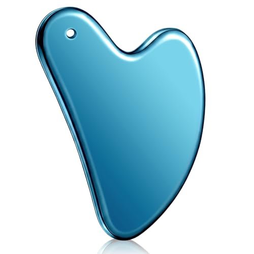 nuanchu stainless steel gua sha facial tool, metal gua sha for...