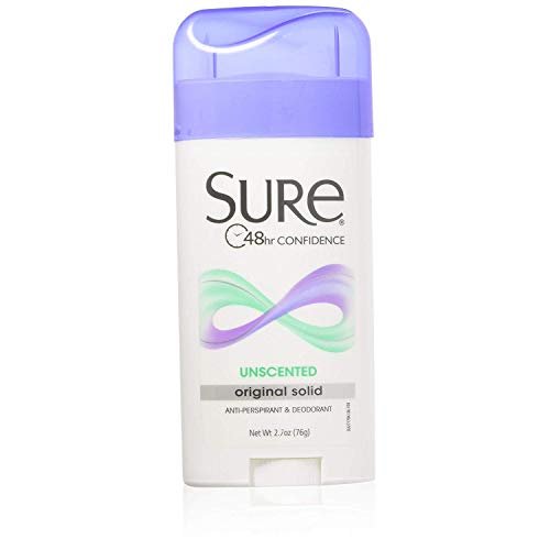 sure original solid unscented, anti perspirant deodorant 2.70 oz