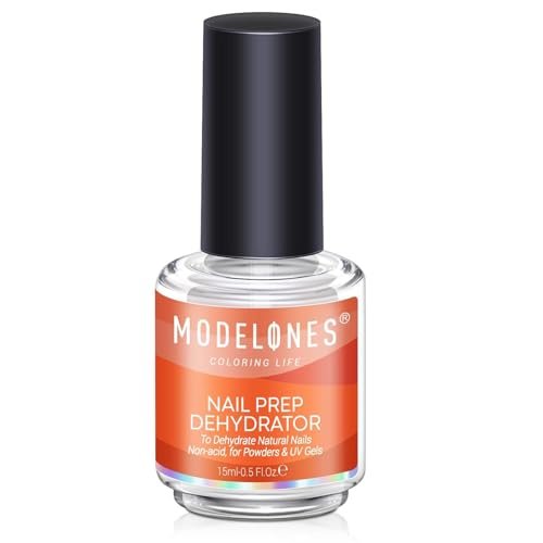 modelones nail dehydrator, 15 ml acid free nail prep dehydrato...