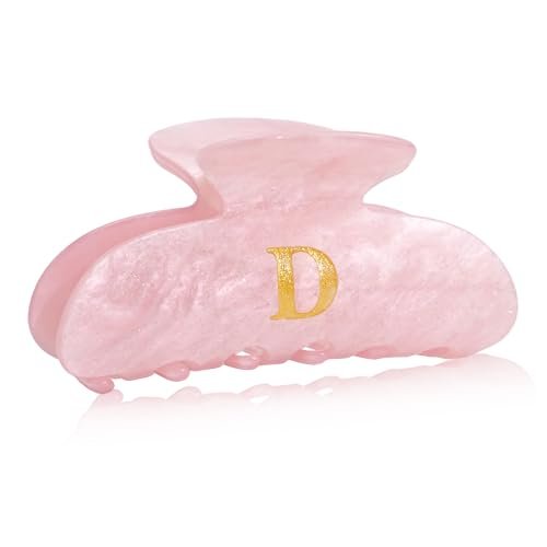acrylic letter hair clips for women pink monogram hair claw...