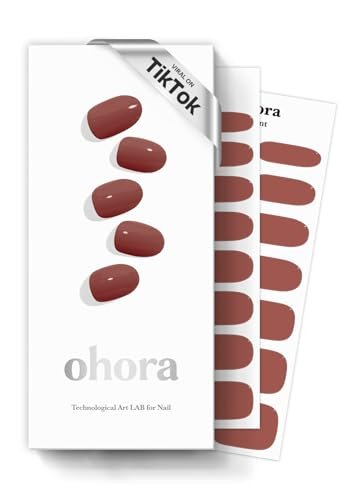 ohora semi cured gel nail strips brown, solid, works with an...
