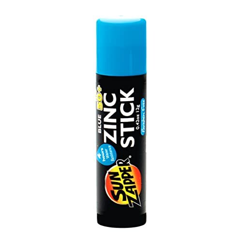 sun zapper zinc oxide sunscreen stick spf 50+ blue – colored m...