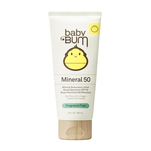 baby bum spf 50 sunscreen lotion mineral uva/uvb face and bo...