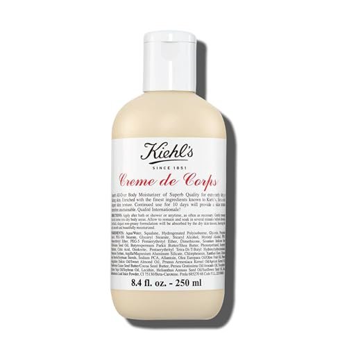 kiehl's crème de corps body lotion, moisturizer with shea butt...