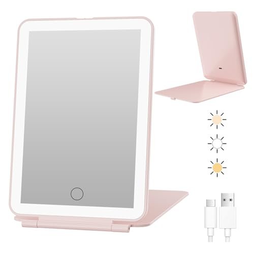 funtouch rechargeable travel makeup mirror with 72 led lights,...