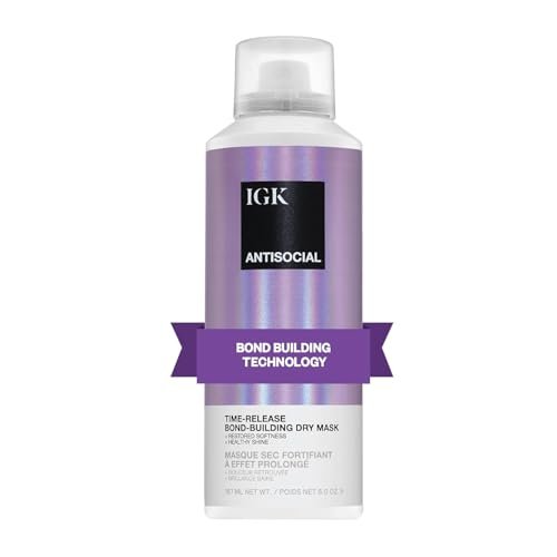 igk antisocial leave in repair dry hair mask, overnight bond b...