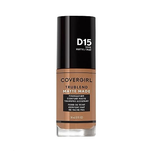 covergirl trublend matte made liquid foundation, warm tawny, 1...