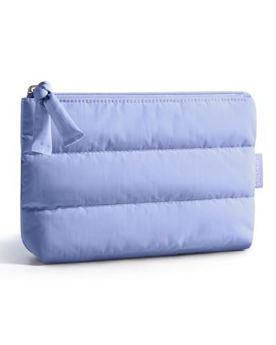 bagsmart small makeup bag, puffy portable cosmetic pouch with...