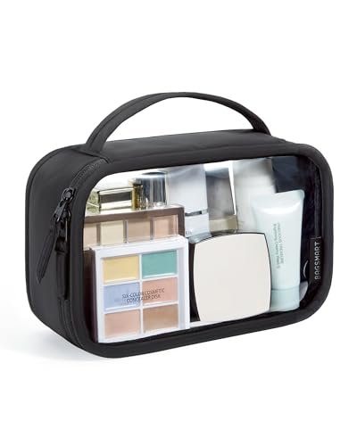 bagsmart tsa approved toiletry bag, large opening clear makeup...
