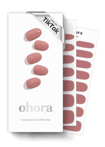 ohora semi cured gel nail strips pink, solid, works with any...