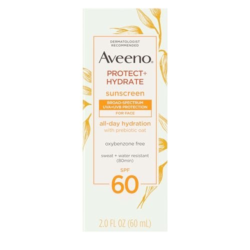 aveeno protect + hydrate face sunscreen, spf 60 broad spectrum...
