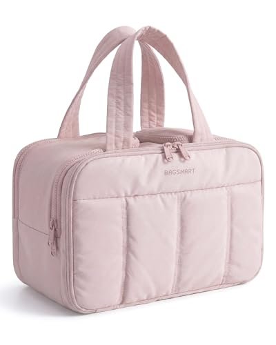 bagsmart travel toiletry bag, puffy large toiletry bag for wom...
