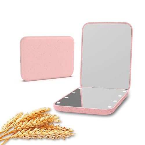 Kintion Wheat Straw Pocket Mirror, 1X/3X Magnification Travel... kintion wheat straw pocket mirror, 1x/3x magnification travel...