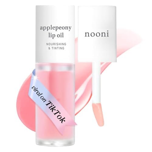 nooni korean lip oil applepeony | long lasting, moisturizing...