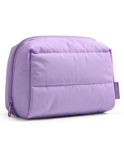 bagsmart small makeup bag, wide opening cosmetic bag compact &...