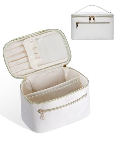 wandering nature makeup bag, travel make up bag with divider,...