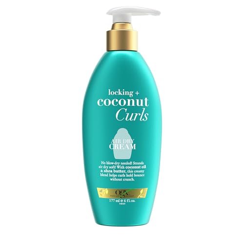 ogx locking + coconut curls air dry cream, no parabens, 6 oz