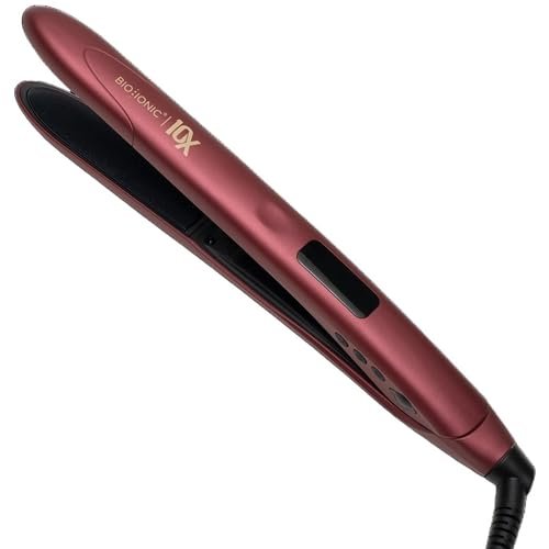 bio ionic 10x styling iron, hair straightener with 1" sonic vi...