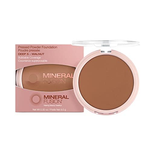 mineral fusion pressed powder foundation, deep 5 deep skin w...