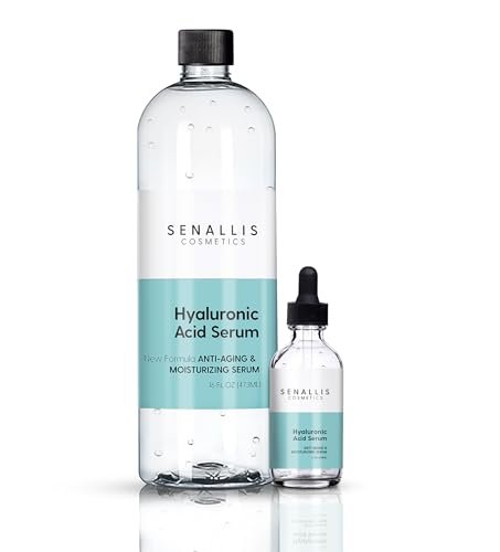 hyaluronic acid serum 16 fl oz and 2 fl oz, made from pure ant...