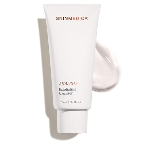 skinmedica aha/bha exfoliating face wash ,gentle facial exfoli...