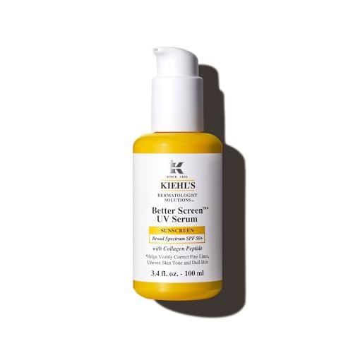 kiehl's spf 50+ sunscreen serum for face, better screen facial...