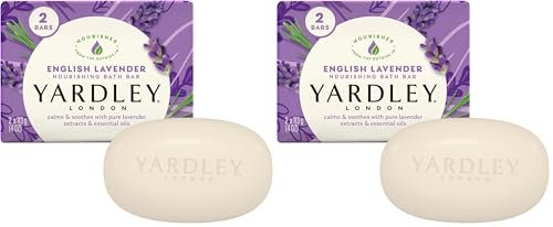 yardley london nourishing bath soap bar english lavender, calm...