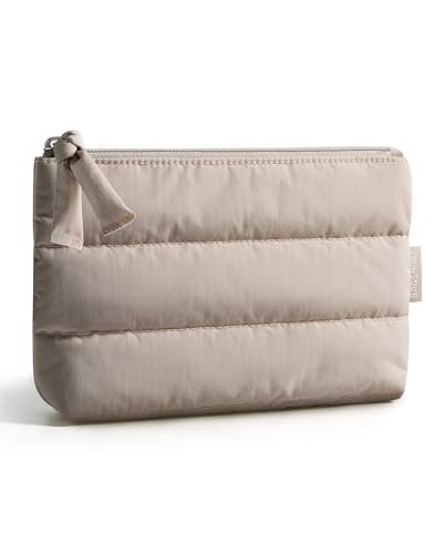 bagsmart small makeup bag, puffy portable cosmetic pouch with...