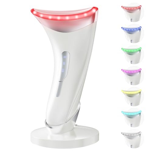 dopsikn red light therapy for face and neck, 7 color facial ma...