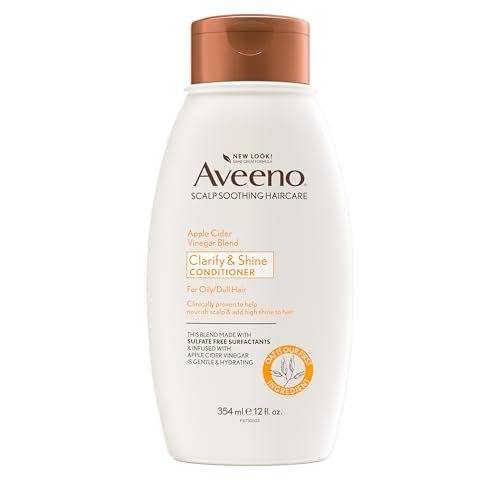 aveeno apple cider vinegar clarifying conditioner, shine boost...