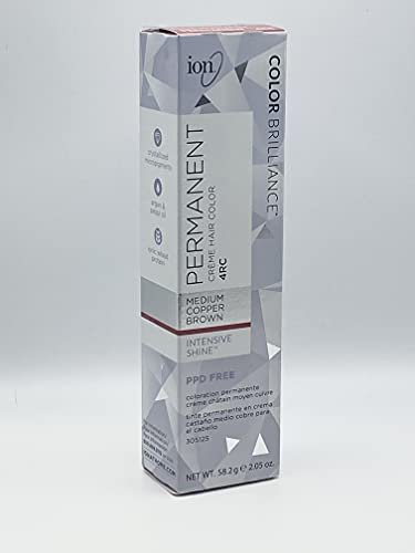 ion permanent creme hair color 4rc medium copper brown, vegan,...